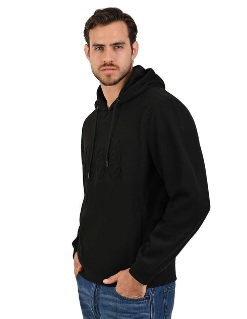 Hoodie LEE para caballero con capucha ajustable color negro